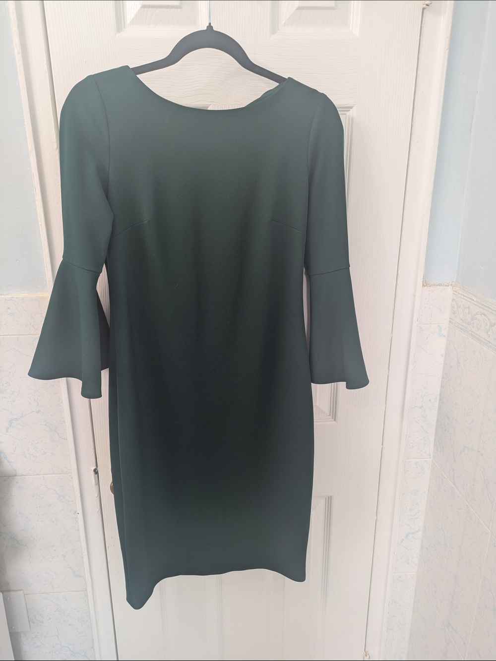 Calvin Klein Dark Green Bell-Sleeve Sheath Dress